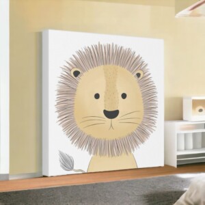 Adorable Lion Canvas Print for Kids’ Rooms and Nurseries
